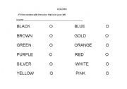 English Worksheet: color match