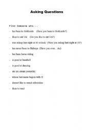 English Worksheet: making questions, discussing interviews