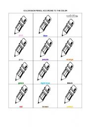 English Worksheet: COLORS