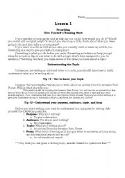 English worksheet: Writing Lesson 1