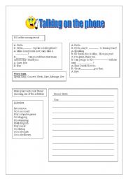 English Worksheet: Talking on the phone