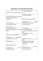 English worksheet: Poprocks and coke fill in the blanks