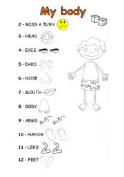 English Worksheet: Body Game