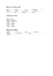 English Worksheet: Plurals Forms