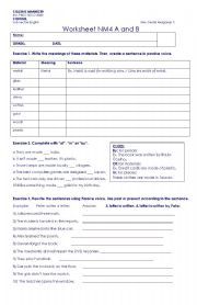 English Worksheet: Worksheet review for the test