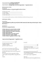 English Worksheet: Way back into love - Present Perfect continuous