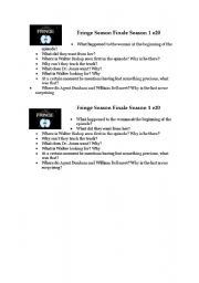 English worksheet: Fringe Season Finale (S01 E20)