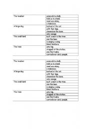 English worksheet: Choosing the correct sentences