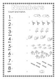 English Worksheet: numbers