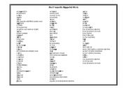 English Worksheet: Most Frequently Misspelled Words