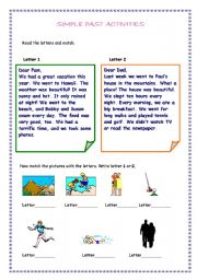 English worksheet: sSIMPLE PAST ACTIVITIES