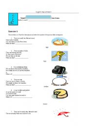 English Worksheet: Colours, shapes, and materials