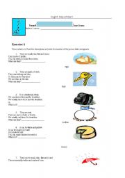 English worksheet: Colours, shapes, and materials