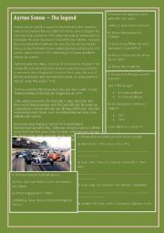 English Worksheet: Ayrton Senna - the Legend