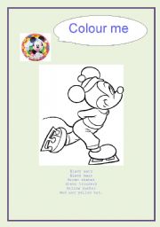 English Worksheet: Mickey wants to colour him !
