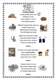 English Worksheet: YANKEE DOODLE - SONG