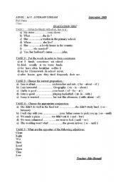 English Worksheet: evaluation test