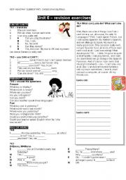 English Worksheet: NEW HEADWAY ELEMENTARY, revision exercises