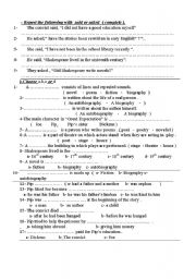 English worksheet: advanced exercise 