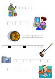 English Worksheet: Hobbies/ activities puzzle