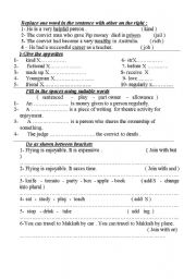 English worksheet: grammar test 