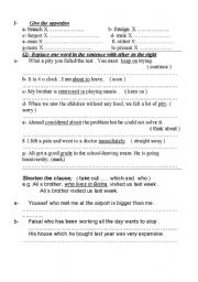 English worksheet: grammar test 
