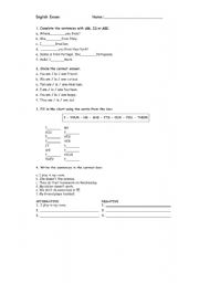 English worksheet: Review: To Be, Pronouns, Present Simple (Aff/Neg), Q Words & Adverbs of Frequency