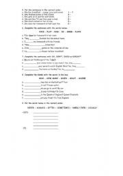 English Worksheet: Review 2: To Be, Pronouns, Present Simple (Aff/Neg), Q Words & Adverbs of Frequency
