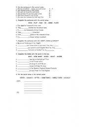 English worksheet: Review 2: To Be, Pronouns, Present Simple (Aff/Neg), Q Words & Adverbs of Frequency