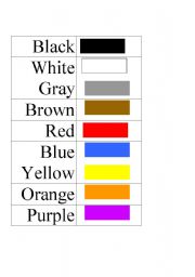 English Worksheet: Colors Flashcards, Cardstock