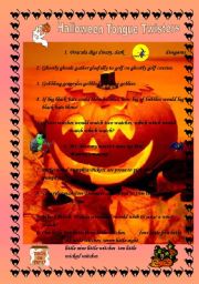 English Worksheet: Halloween Tongue Twisters