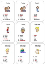 Card game - quartet vocabulary. (2 pages) 1/2