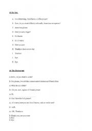 English worksheet: at the bar