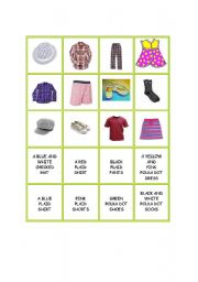 English worksheet: CLOTHES - COLORS AND PATTERNS