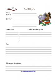 English Worksheet: A book Report