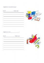 English worksheet: School objects