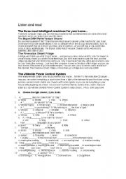 English Worksheet: Pre-Intermediate reading comprehension