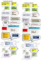 English Worksheet: Classroom language