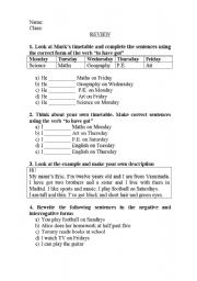 English Worksheet: To have got and present tense review 
