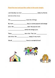 English worksheet: SIMPLE PAST 