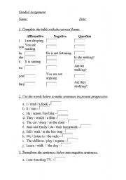 English Worksheet: Graded Assignment