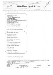 English worksheet: Needles and Pins - Ramones Song