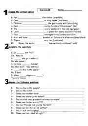 English Worksheet: simple present exercise