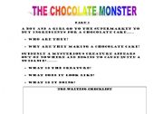 English Worksheet: The chocolate monster story planner
