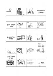 English Worksheet: present simple game