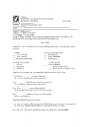 English worksheet: WRITTEN EXAM ON DEMONSTRATIVE ADJECTIVES