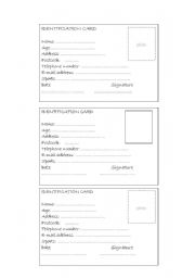 English worksheet: ID-card