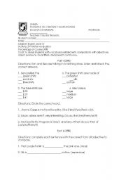 English Worksheet: WRITTEN EXAM ON  COMPARATIVES