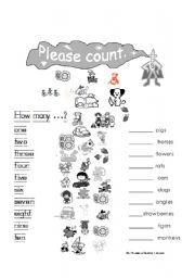 English Worksheet: Count ..How many?