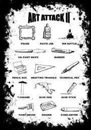 English Worksheet: ART ATTACK PICTIONARY II